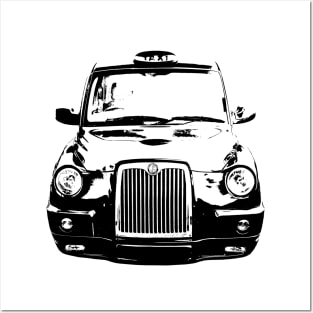 London black cab taxi monoblock black Posters and Art